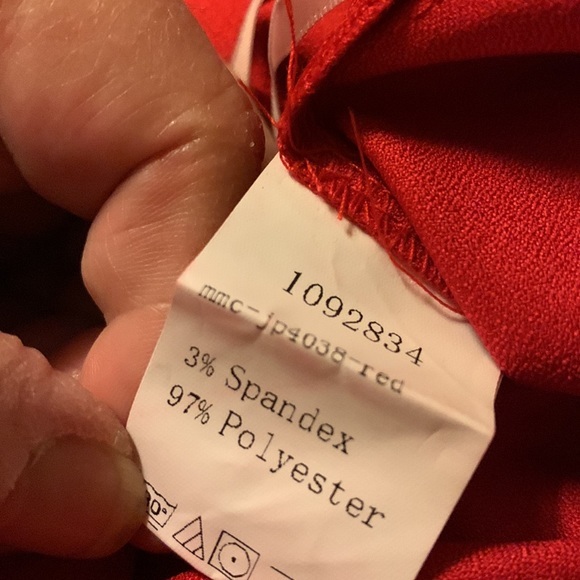 SHEIN RED FLARED WIDE LEG PANTS SIZE LARGE - Picture 4 of 5